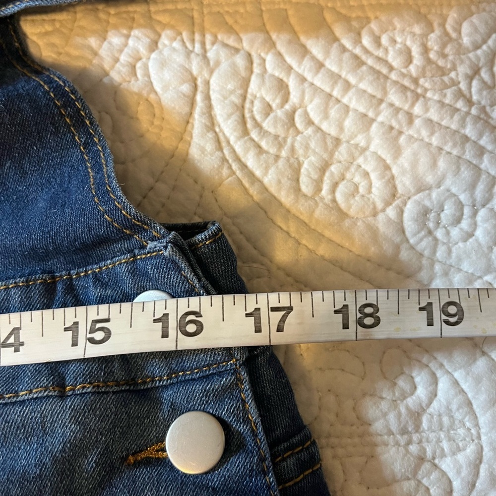 Distressed Denim Overall Mini Dress, 1X - Picture 7 of 14